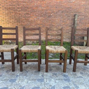 Lote anterior: Juego de 4 Sillas de Madera Rústicas con Asiento de Paja