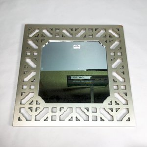 Espejo Cuadrado Blanco Calado Decorativo 40x40 cm - imagen 1