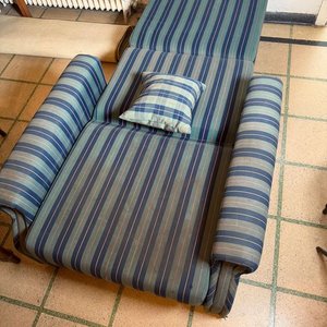 Sillón Cama Tapizado en Tela Rayada - imagen 5