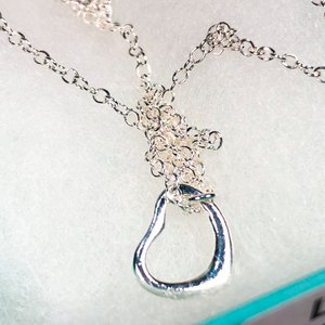 Cadena de Plata 925 con Dije Corazón Abierto y Cierre Mosquetón - imagen 2