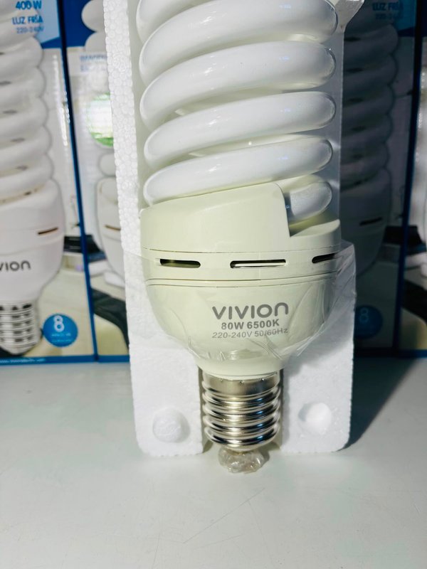 Lote x4 Lámparas Bajo Consumo Vivion 80W Luz Fría - imagen 1