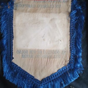 Banderín de Nacional "Bi-Campeón Uruguayo 2000-2001" con Flecos Azules - imagen 3