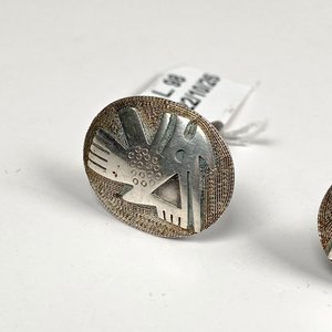 Par de Gemelos Ovalados de Plata con Diseño de Ave - imagen 3