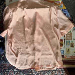 Blusas y Camisas: Blanca Tipo Bata, Roja Algodón Manga 3/4, Clara Bordada - imagen 2