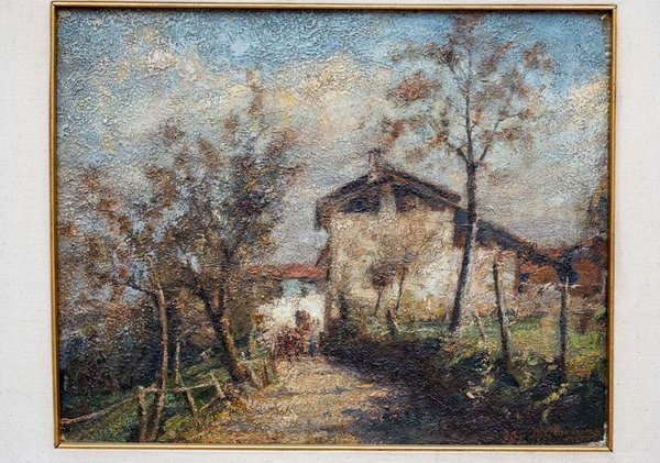 Óleo "Casona de Campo" por Domingo Giaudrone (40x50 cm)