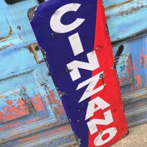 Chapa Cinzano Publicitaria Antigua 90x30 cm - imagen 2
