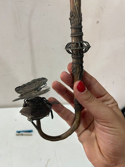 Pipa de opio antigua, accesorios y decoración - imagen 4