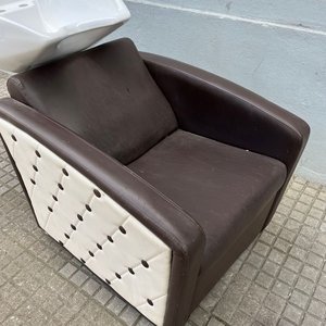 Sillón Lavatorio para Peluquería con Pileta de Loza Blanca - imagen 2