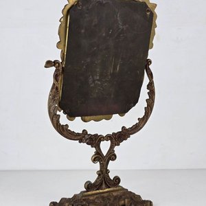 Espejo de Mesa Tocador Basculante con Marco Ornamentado en Bronce - imagen 5