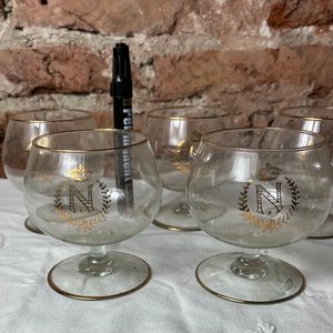 Juego de 5 Copas de Cognac Napoleon con Borde Dorado - imagen 5