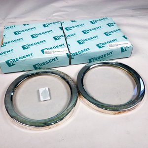 Set de 6 Posavasos/Posabotellas Circulares Regent de Metal y Vidrio - imagen 1