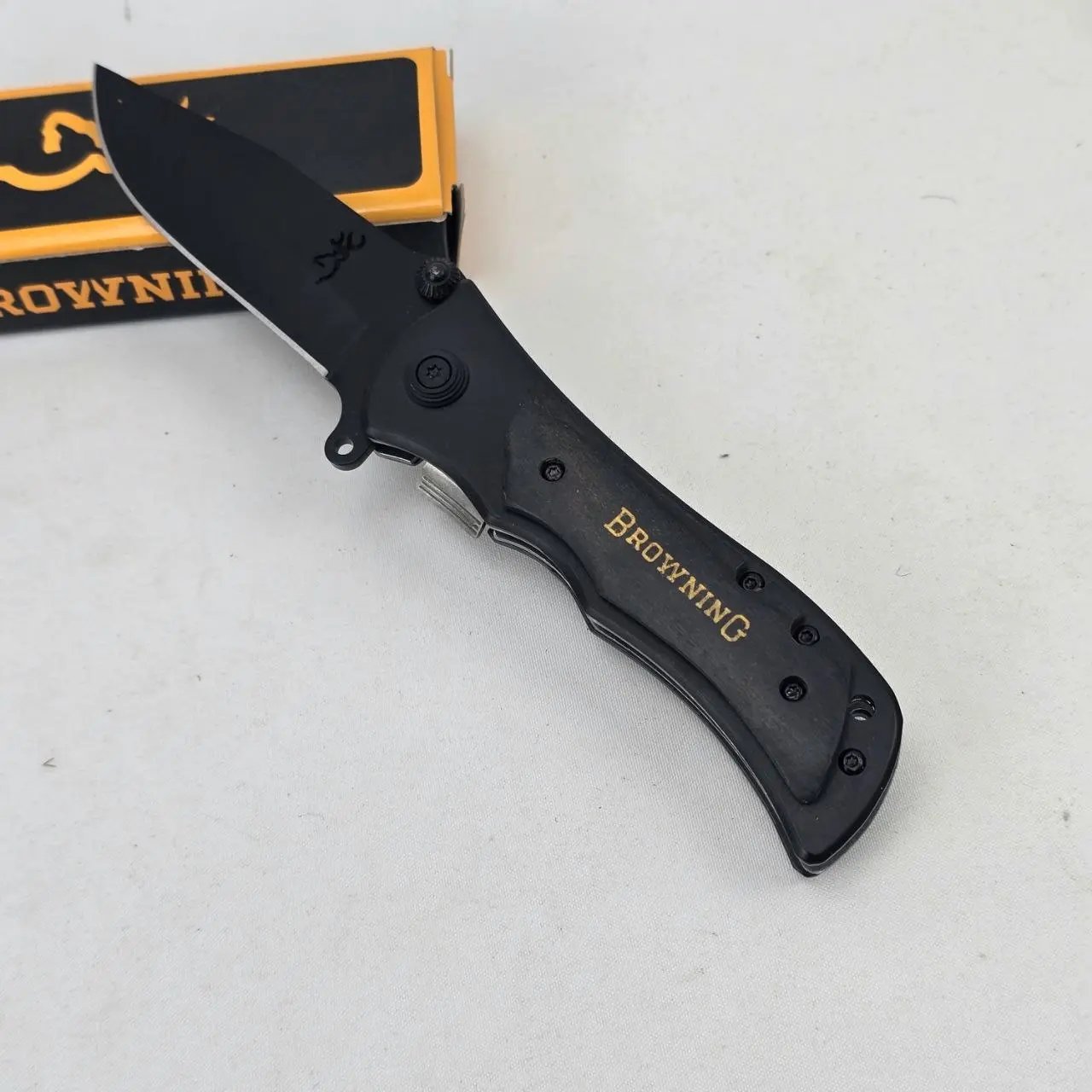 Navaja Plegable Browning Negra con Caja
