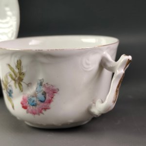 Dúo Taza y Platillo Limoges Francia Porcelana Diseño Floral - imagen 6
