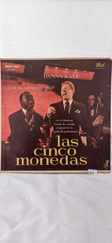 Disco de Vinilo "Las Cinco Monedas" con Danny Kaye y Louis Armstrong - imagen 1