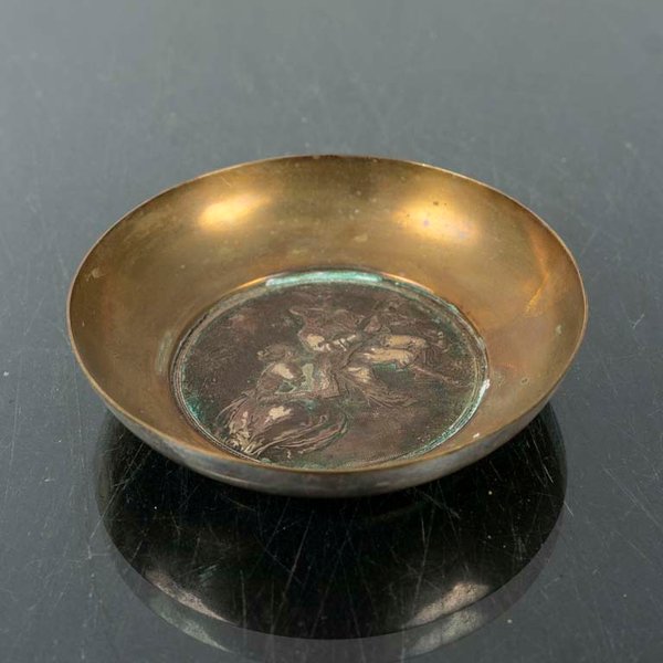 Centrito de Bronce con Aguafuerte y Detalle de Figuras - imagen 1