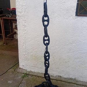 Lámpara de Pie Artesanal con Cadena de Barco Negra, 1.53m - imagen 6