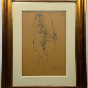 Dibujo "Desnudo" de Horacio Torres - Lápiz sobre Papel 62x45 cm - imagen 2