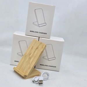 Cargador Inalámbrico de Bambú para Celular (Pack x3) - imagen 1