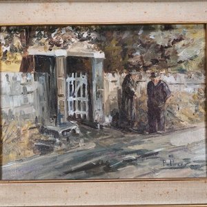 Óleo sobre lienzo firmado Pellicer, marco dorado - imagen 3
