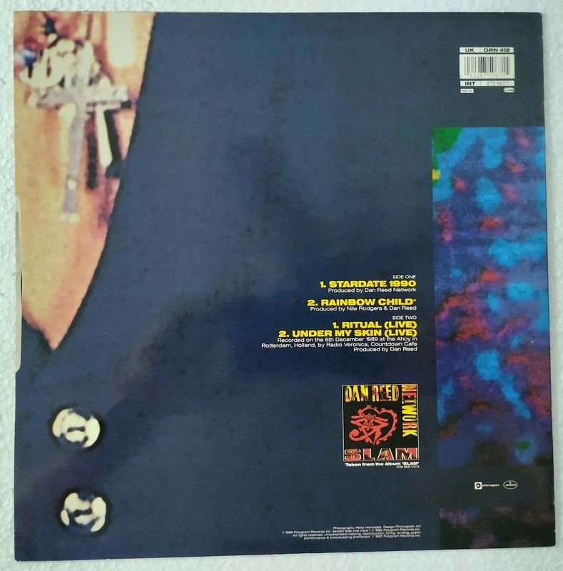 Dan Reed Network: "Stardate 1990 / Rainbow Child" Maxi Single 45 RPM Importado INGLATERRA - imagen 2