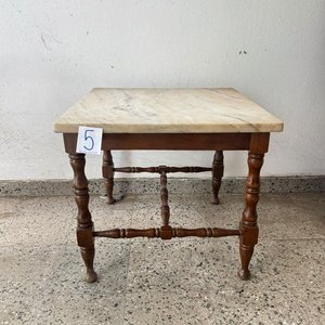 Mesa Auxiliar de Madera con Tapa de Mármol - imagen 2