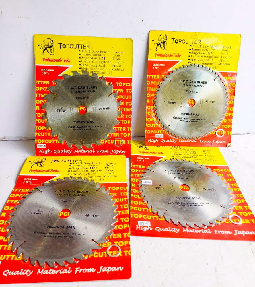 4 Discos de Corte para Madera T.C.T. Saw Blade 9 Pulgadas
