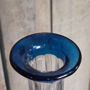 Botellón de Cristal Fino Europeo Tallado Azul y Transparente 44 cm - imagen 5