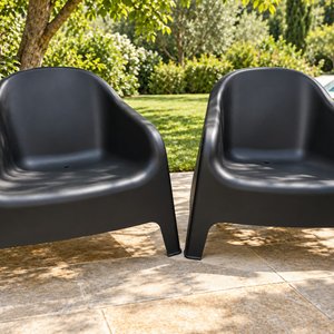 Juego de 2 Sillones Skarpo para Exterior en PVC Negro - imagen 2