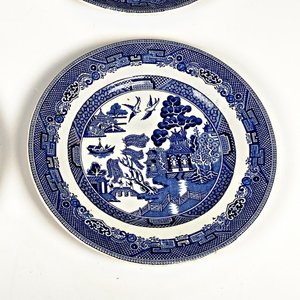 Seis Platillos de Postre Loza Inglesa Johnson Bros "Willow" - Diámetro 18 cm - imagen 2