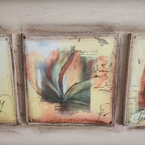 Cuadro Moderno con Flores y Marco de Madera - imagen 3