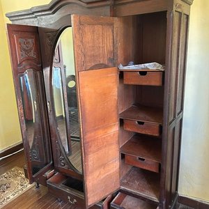 Ropero de Roble con 3 Puertas y Espejos Biselados - imagen 4