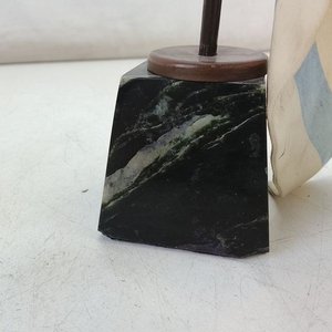 Conjunto Decorativo Bandera Uruguay Bronce y Mármol - imagen 4
