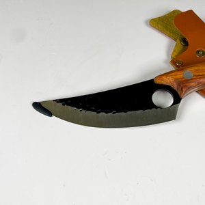 Cuchillo hoja de acero 15 cm ,cabo madera con vaina - imagen 4