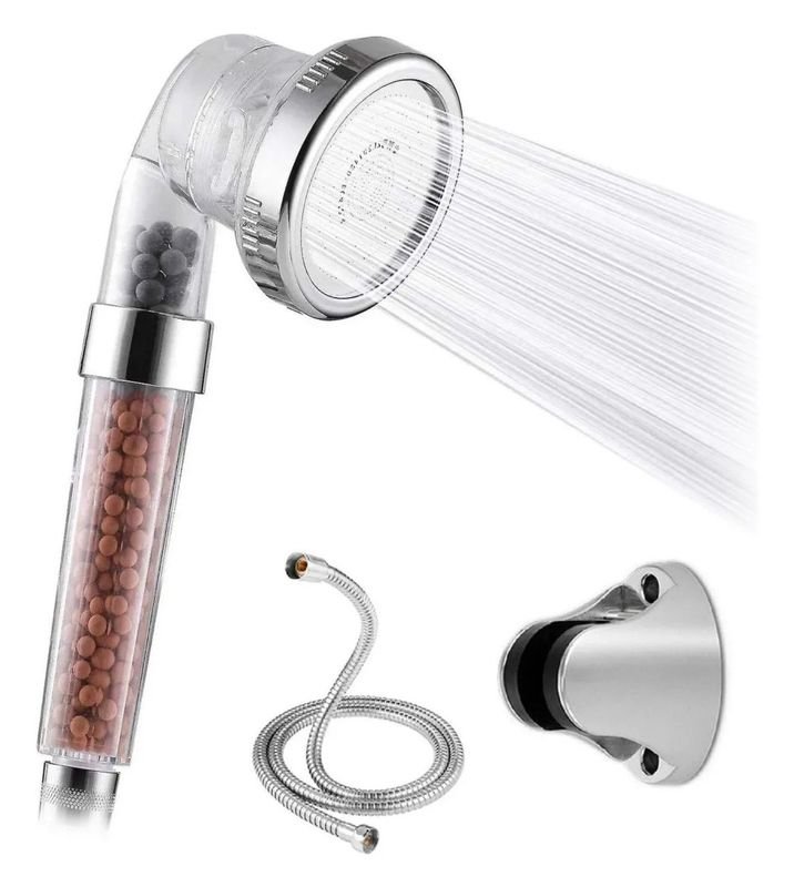 Kit de Ducha con Filtro de Agua y Accesorios Cromados