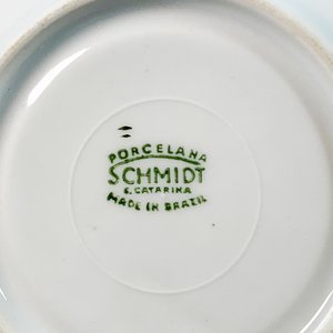 Juego de Café de Porcelana Blanca Brasilera Schmidt con Decoración Floral - imagen 5