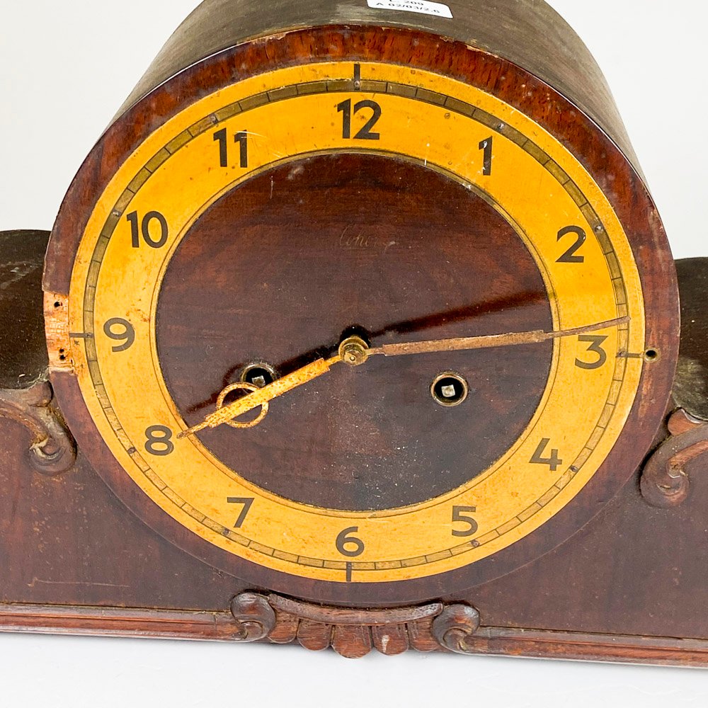 Reloj de sobremesa caja de madera con pendulo y llave - imagen 2
