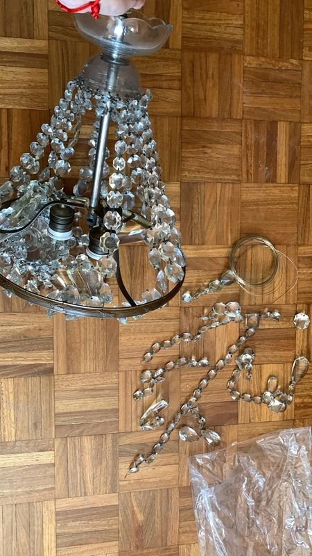 Lámpara de cristal con caireles para restaurar - imagen 2