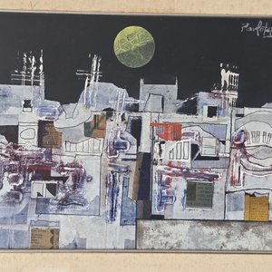 Técnica Mixta "Noche Lunar" del Artista Pavlozki - imagen 4