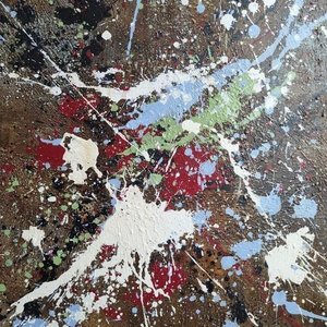 Cuadro Abstracto "Action Painting" con Salpicado de Colores Vibrantes (90x90cm) - imagen 3