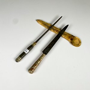 Cuchillo Criollo con Chaira y Vaina de Cuero Crudo - imagen 2