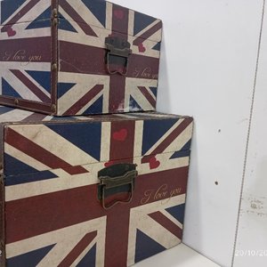 Set de 2 Baúles Organizadores Decorativos Estilo Reino Unido - imagen 4
