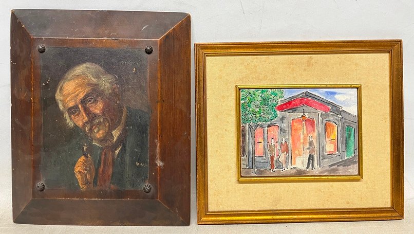 Lote anterior: Pintura de Atribuido-Antolin Montiel: Juan Peluffo fumando una pipa