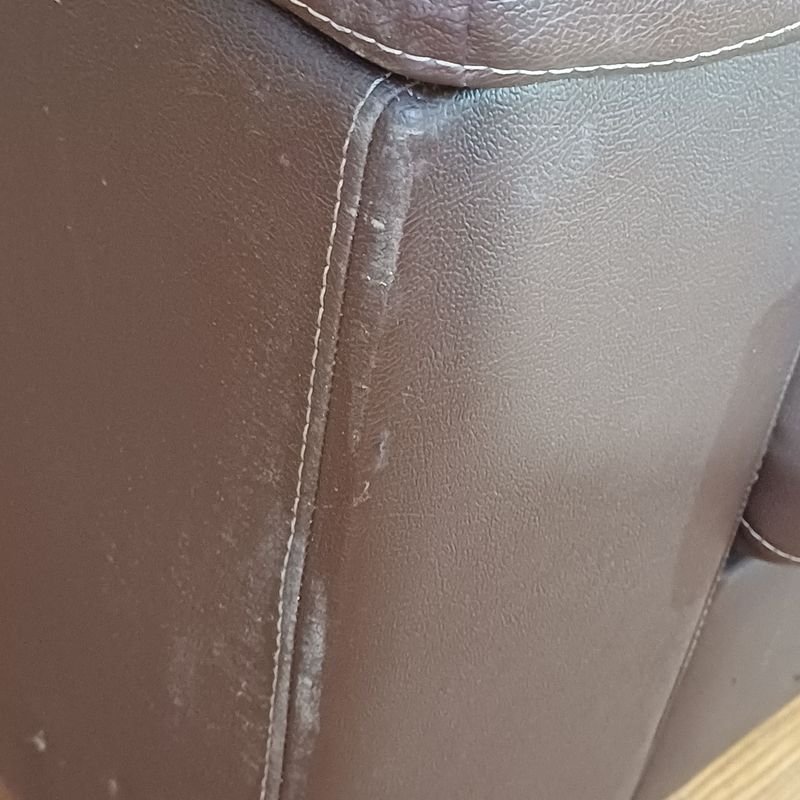 Sillón de 2 cuerpos en cuerina, cuero marrón - imagen 6