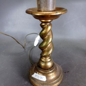 Par de Lámparas de Mesa Vintage Madera Dorada a la Hoja - imagen 3