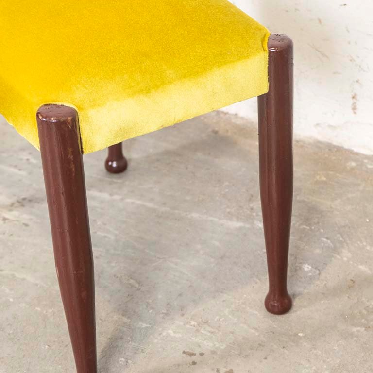 Banqueta danesa de tapicería amarilla - imagen 3