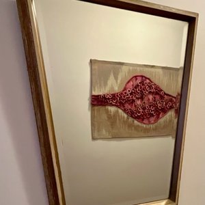 Consola Antigua Estilo Americano con Tapa de Mármol y Espejo Biselado - imagen 5
