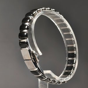 Pulsera de Metal y Piedra Hematita Negra con Broche Doble - imagen 7