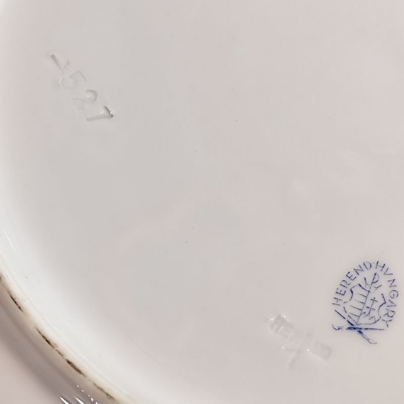Platos de porcelana HEREND #527 húngaros floreados en excelente estado - imagen 6