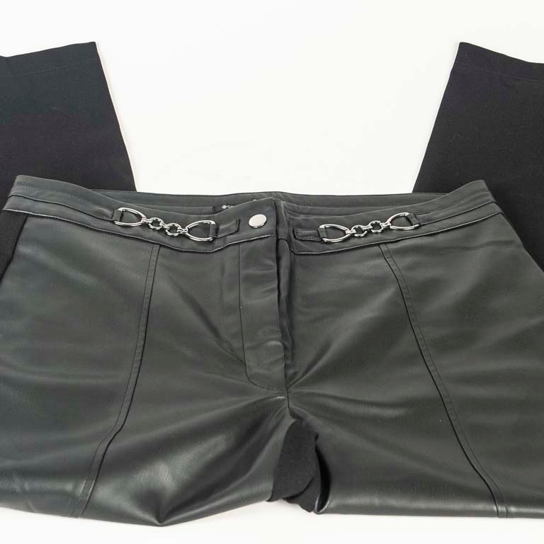 Pantalón Negro Cortelle Frente Engomado Talle GG