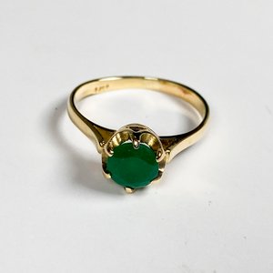 Anillo de Oro 14k con Piedra Verde Talla 17 mm - imagen 4